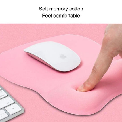 Montian Soft Memory Foam Oval Mouse Pad for Daily Use — pink wrist support pad with soft memory foam and mouse