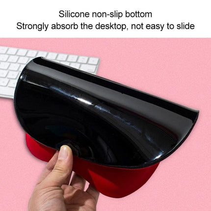 Montian Soft Memory Foam Oval Mouse Pad for Daily Use showing silicone non-slip black bottom and red memory foam wrist support