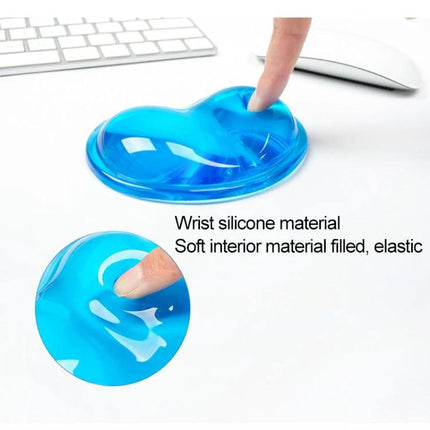 MONTIAN Heart-Shaped Silicone Wrist Supporter for Mouse Use, 2 Pack - blue ergonomic gel wrist rest shown under keyboard and mouse
