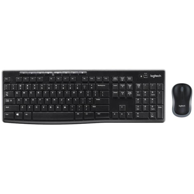 Logitech Wireless Keyboard and Mouse Set for Daily Computing full-size black keyboard with compact wireless mouse and 2.4GHz receiver