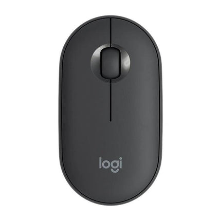 Logitech Pebble Portable Wireless Mouse with Silent Clicks — slim charcoal portable mouse with silent clicks for quiet work and travel