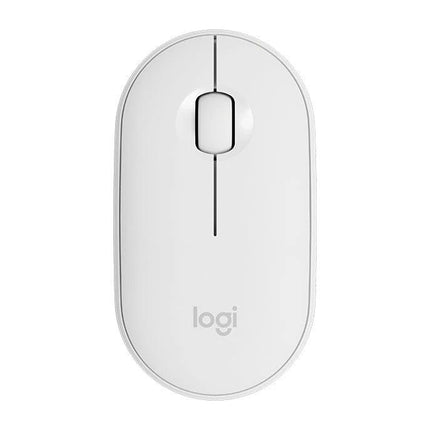 Logitech Pebble Portable Wireless Mouse with Silent Clicks in white – slim, portable design for quiet working on the go
