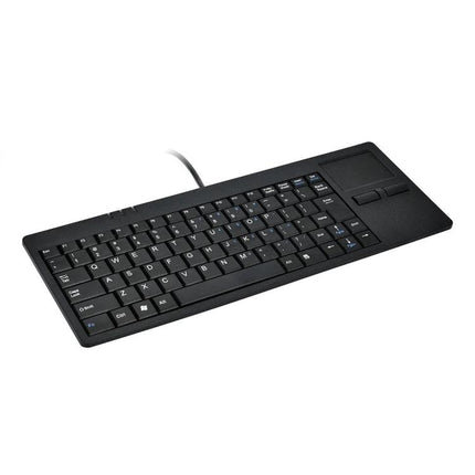 Ultra-Thin 82-Key Wired Keyboard with Touch Pad for Computers slim black compact keypad with integrated touchpad and wired connection
