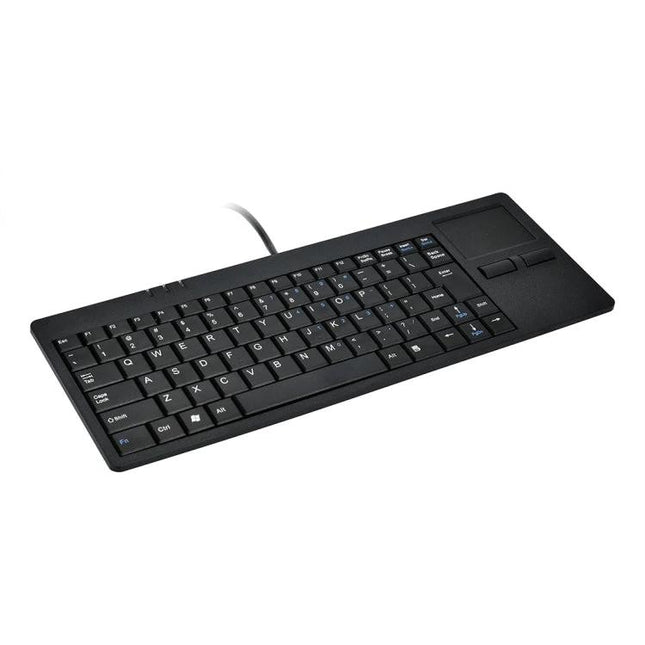 Ultra-Thin 82-Key Wired Keyboard with Touch Pad for Computers slim black compact keypad with integrated touchpad and wired connection