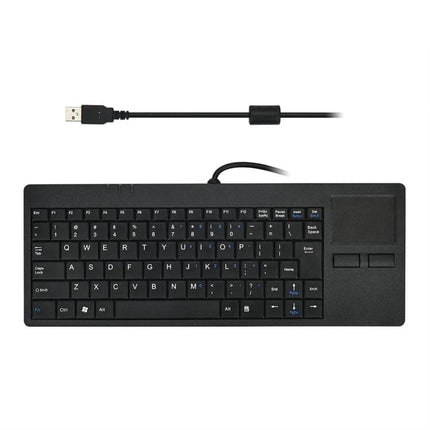 Ultra-Thin 82-Key Wired Keyboard with Touch Pad for Computers compact black wired keyboard with integrated touchpad and USB cable