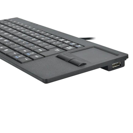 Ultra-Thin 82-Key Wired Keyboard with Touch Pad for Computers slim black keyboard with integrated touchpad and USB port