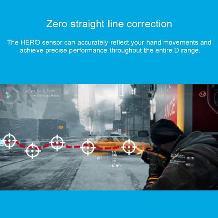 Logitech G304 Wireless Gaming Mouse with Customizable Buttons showing HERO sensor zero straight line correction and precise in-game aiming
