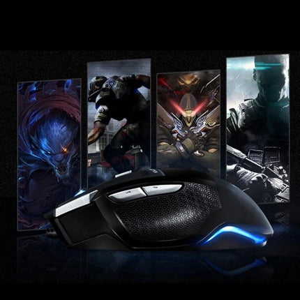 AULA SoulKiller II Wired Gaming Mouse with Colorful LED Lights ergonomic wired mouse with customizable RGB lighting and textured grip for gamers
