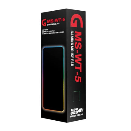 Illuminated Mouse Pad with Computer Monster Pattern for Gaming showing RGB-lit rectangular gaming pad on product box