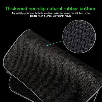 Illuminated Mouse Pad with Computer Monster Pattern for Gaming showing thickened non-slip natural rubber bottom and textured anti-slip pattern