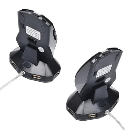 Wireless Rechargeable Optical Mouse with USB Hub for Device Connectivity