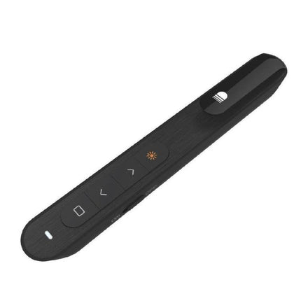 Wireless Presentation Remote with Built-in Laser Pointer for Slides - black wireless clicker with laser, forward/back buttons and range for presentations