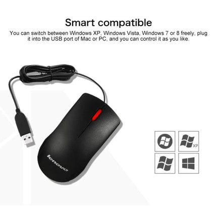 Lenovo M120 Pro Ergonomic Wired Mouse for Office Work - black wired ergonomic mouse with USB cable and red scroll button