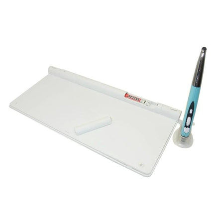 Wireless Multimedia Keyboard and Optical Pen Mouse Set for Computers slim white keyboard and blue pen mouse for clutter-free workspace