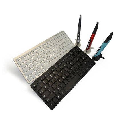 Wireless Keyboard and Optical Pen Mouse Set for Everyday Computing - slim low-profile keyboards with compact pen mice for clutter-free wireless workspace