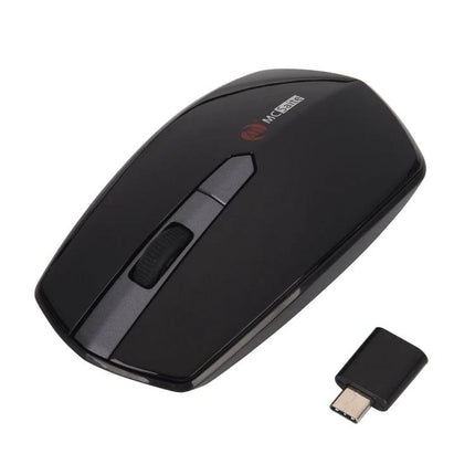 MCSaite USB-C Wireless Optical Mouse for Everyday Computing black wireless mouse with USB-C dongle