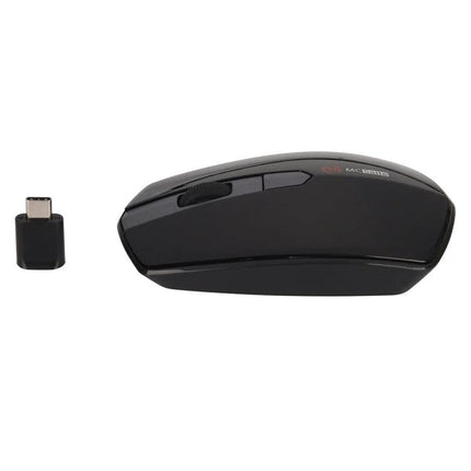 MCSaite USB-C Wireless Optical Mouse for Everyday Computing black wireless mouse with USB-C dongle