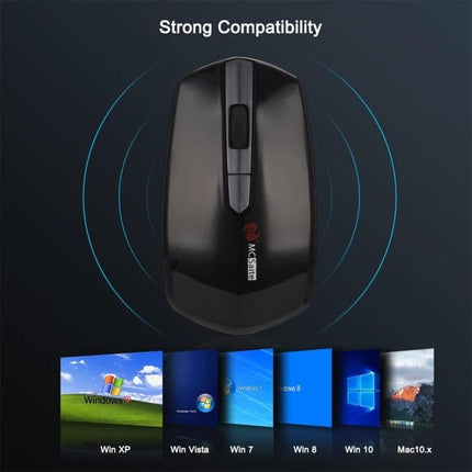 MCSaite USB-C Wireless Optical Mouse for Everyday Computing - black wireless mouse with USB-C, strong compatibility across Windows, Mac, Android