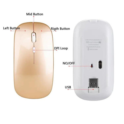 HXSJ Comfortable Wireless Mouse with Silent Clicking for Daily Use