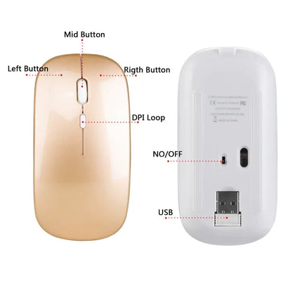 HXSJ Comfortable Wireless Mouse with Silent Clicking for Daily Use