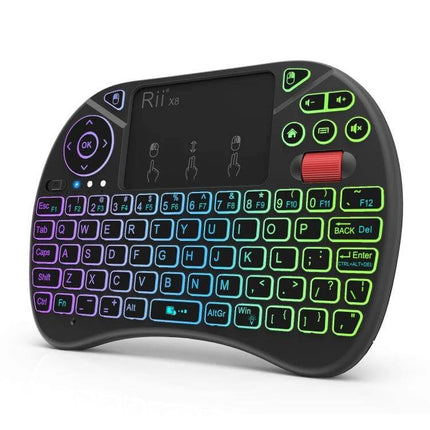 Rii X8 Wireless Keyboard with Touchpad for Easy Typing and Navigation compact backlit mini wireless keyboard and touchpad for smart TV and PC