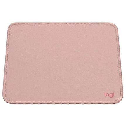 Logitech Soft Surface Mouse Mat for Comfortable Daily Use - pink soft surface mouse pad with stitched edges and logi logo