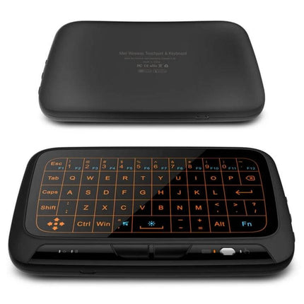 H18+ Compact Wireless Keyboard for TV Control with Touchpad compact backlit touchpad keyboard for smart TV streaming and PC control
