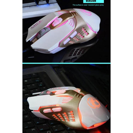 iMICE V5 Wired Optical Gaming Mouse for PCs and Laptops in Black illuminated ergonomic wired mouse with seven buttons