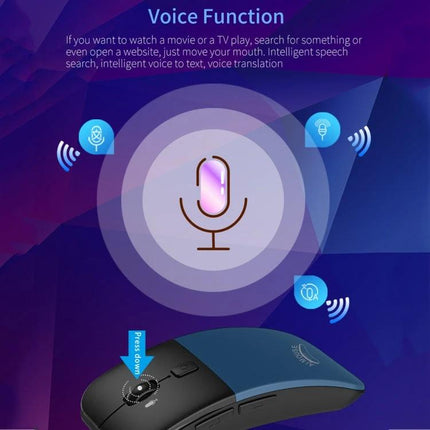 Boeleo Wireless Mouse with Voice Language Translation Capability showing voice function icon and wireless microphone translation feature