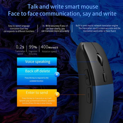 Boeleo Wireless Mouse with Voice Language Translation Capability — wireless mouse with built-in translator for international meetings and travel