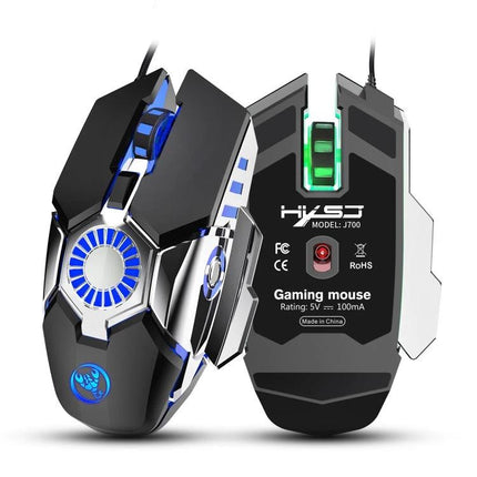 HXSJ J700 Wired Gaming Mouse with Colorful Breathing Lights - wired ergonomic gaming mouse with adjustable DPI and RGB breathing lights