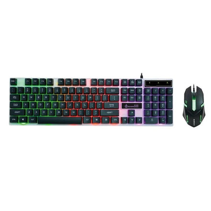 Shipadoo Wired RGB Backlit Keyboard and Mouse Kit for Computers - wired RGB backlit keyboard and mouse set with ergonomic layout