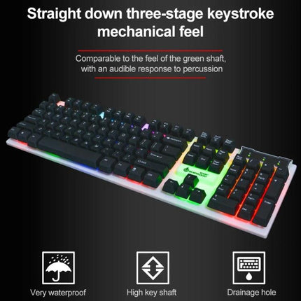 Shipadoo Wired RGB Backlit Keyboard and Mouse Kit for Computers RGB backlit keyboard with three-stage keystroke, ergonomic layout and waterproof design