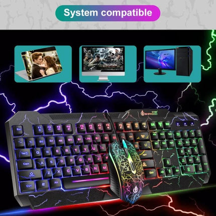Shipadoo Gaming Keyboard and Mouse Kit for PC and Laptop wired RGB keyboard and adjustable mouse for gaming and office use
