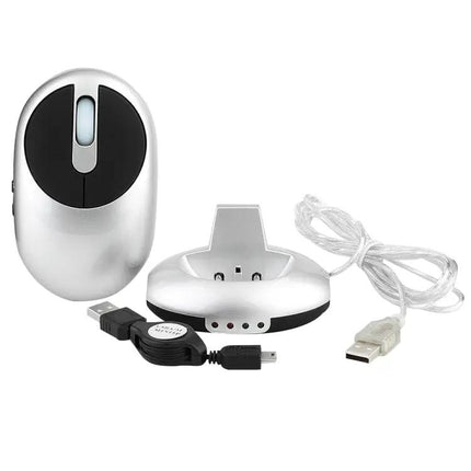 Wireless Rechargeable Mouse with Integrated USB Hub for Computers