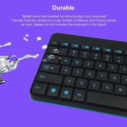 Logitech Wireless Keyboard and Mouse Set for Everyday Computing - slim splash-resistant wireless keyboard close-up with water droplets