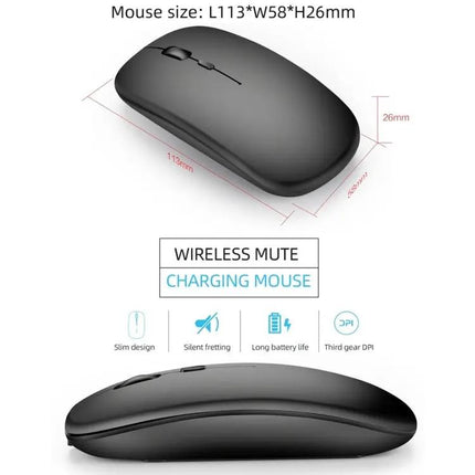 HXSJ Rechargeable Dual Mode Wireless Bluetooth Mouse for PCs