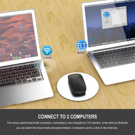 HXSJ Rechargeable Dual Mode Wireless Bluetooth Mouse for PCs