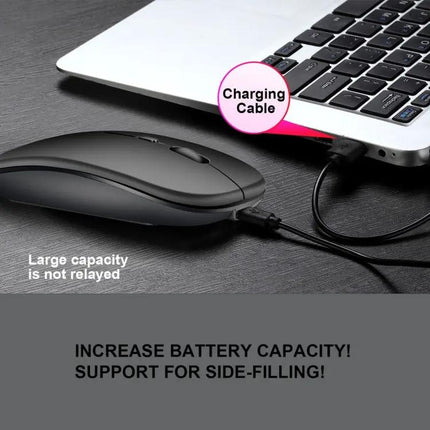 HXSJ Rechargeable Dual Mode Wireless Bluetooth Mouse for PCs