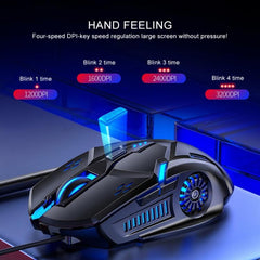 YINDIAO G5 RGB Silent Wired Gaming Mouse with 3200DPI, 4 Adjustable Modes, and 6 Keys