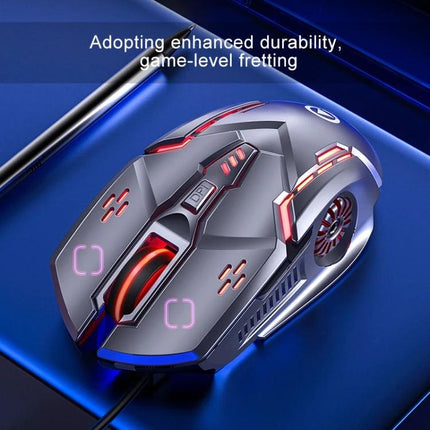 YINDIAO Black Silent Wired Gaming Mouse for Precise Everyday Control - sleek black silent wired gaming mouse with red LED accents and ergonomic design