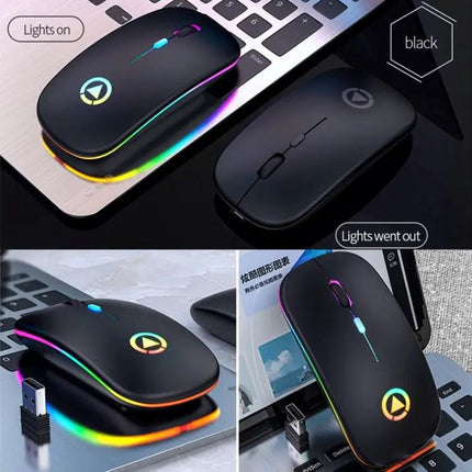 YINDIAO Rechargeable Wireless Silent Mouse with RGB Light