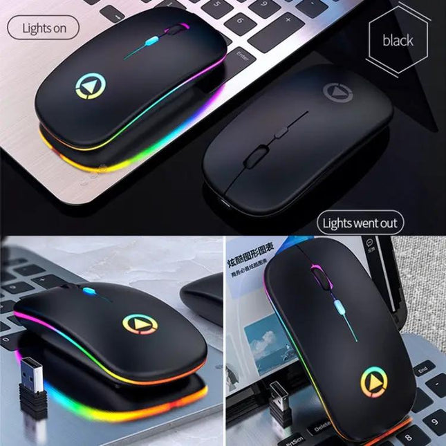 YINDIAO Rechargeable Wireless Silent Mouse with RGB Light