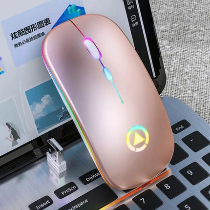 YINDIAO Rechargeable Wireless Silent Mouse with RGB Light