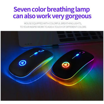 YINDIAO Rechargeable Wireless Silent Mouse with RGB Light