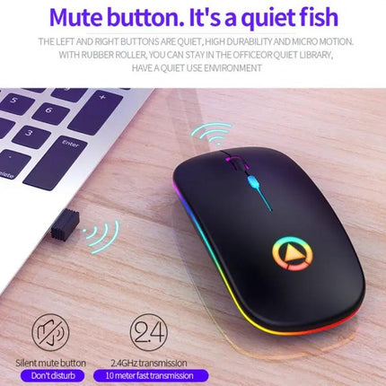 YINDIAO Rechargeable Wireless Silent Mouse with RGB Light