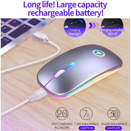 YINDIAO Rechargeable Wireless Silent Mouse with RGB Light