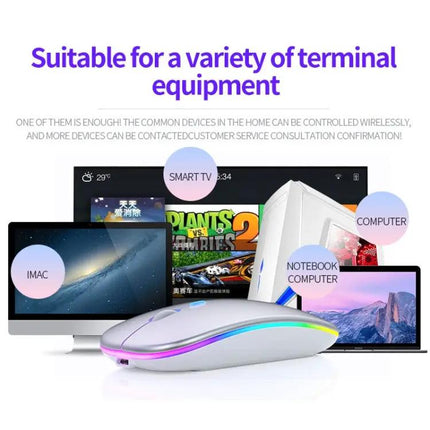 YINDIAO Rechargeable Wireless Silent Mouse with RGB Light