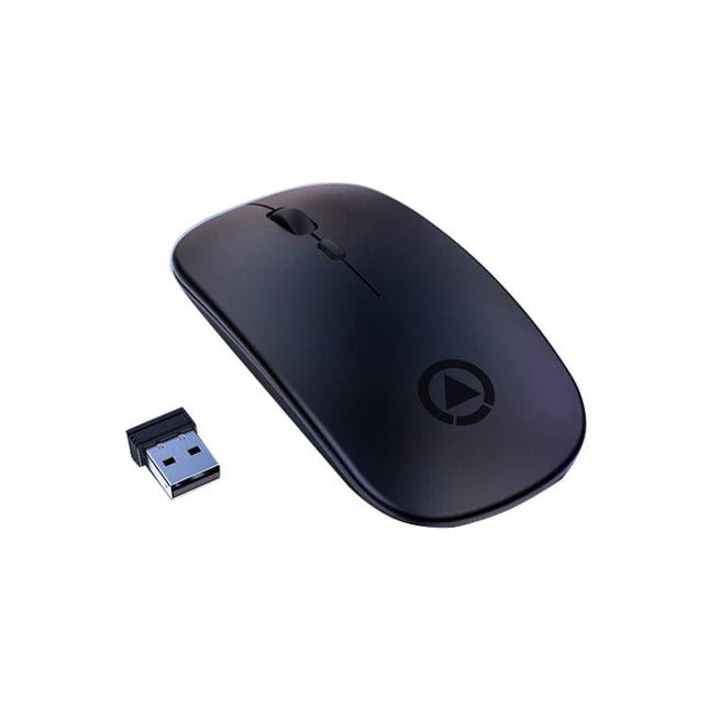 YINDIAO Wireless Silent Mouse for Quiet Everyday Computing - slim black wireless silent mouse with USB receiver for quiet office and late-night use