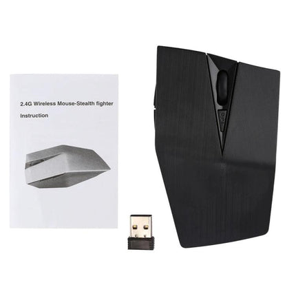 Wireless Optical Mouse with USB Receiver for Computer Use - black 6-button 2.4GHz mouse with USB receiver and manual